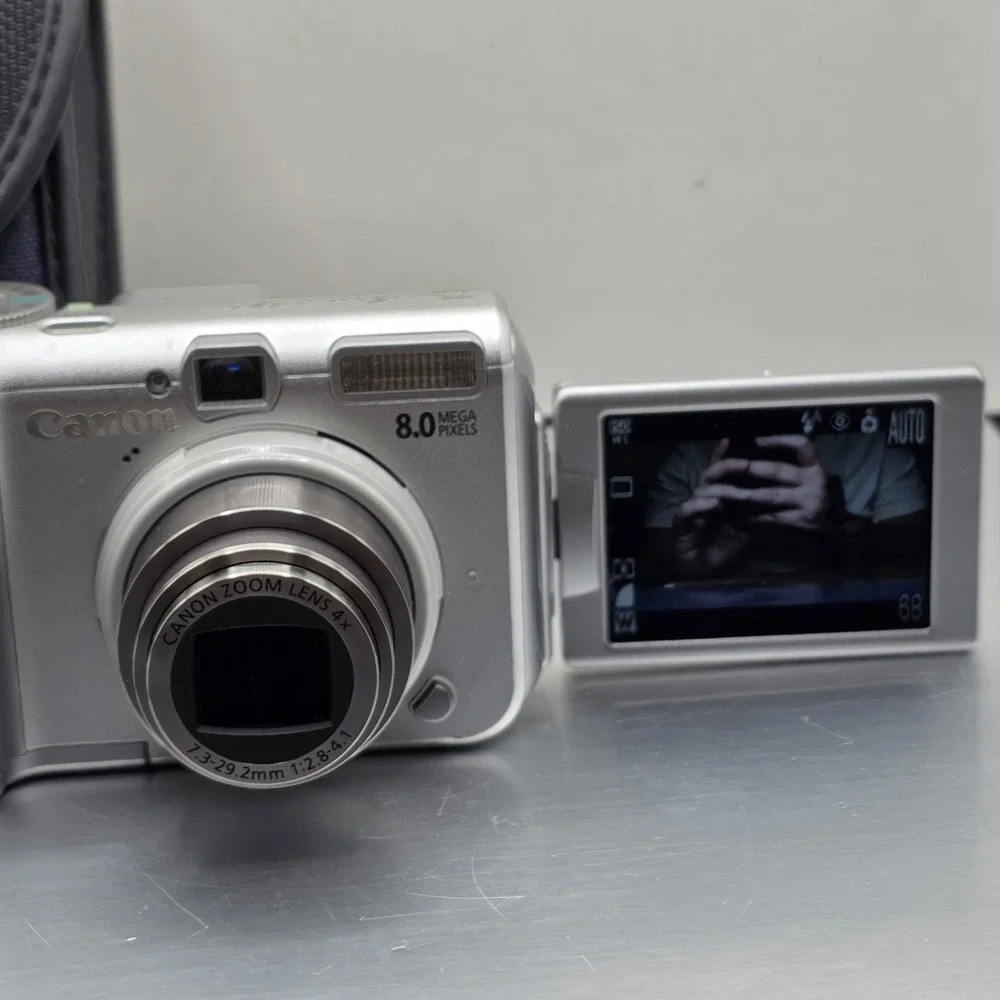 Canon PowerShot A630 8.0 MP Digital Camera 8MP 4x Opyical Zoom Silver W. Case
